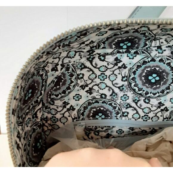 Vera Bradley Small Backpack Genuine Leather Carryall Quilted Dusty Blue NWT - Picture 9 of 13